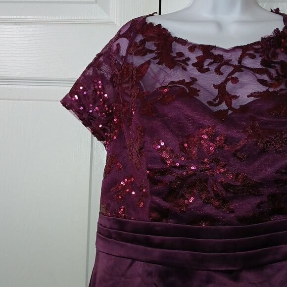 Deep Purple  no brand formal wedding party midi dress with sequins Sz 18 NWOT - Picture 5 of 8